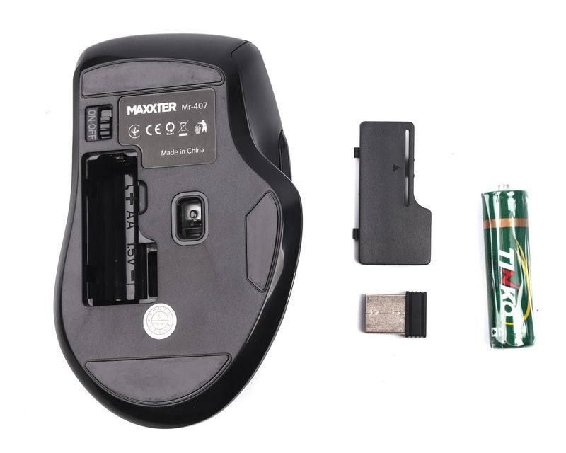 Миша Maxxter, 6 кнопок, 1600 DPI, USB, чорний фото