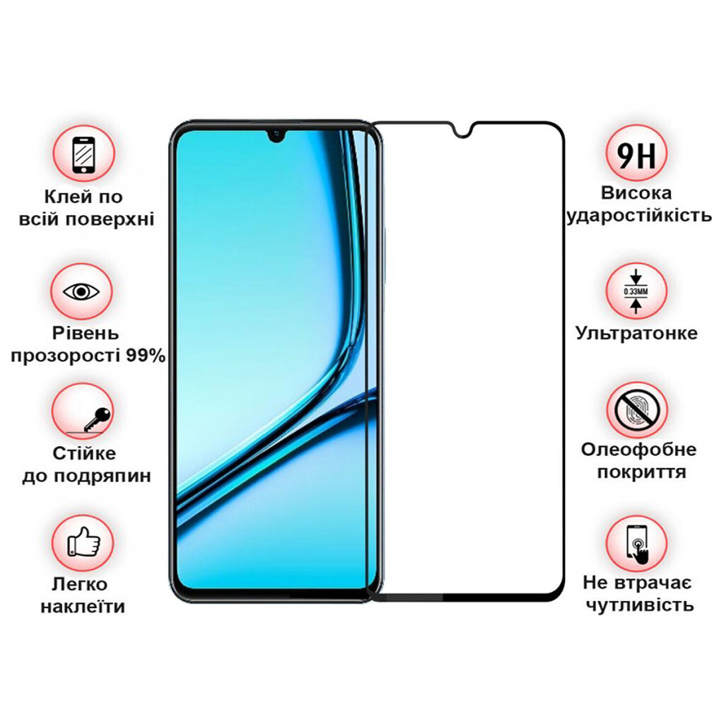 Захисне скло BeCover для Realme Note 50 Black (711317) фото3