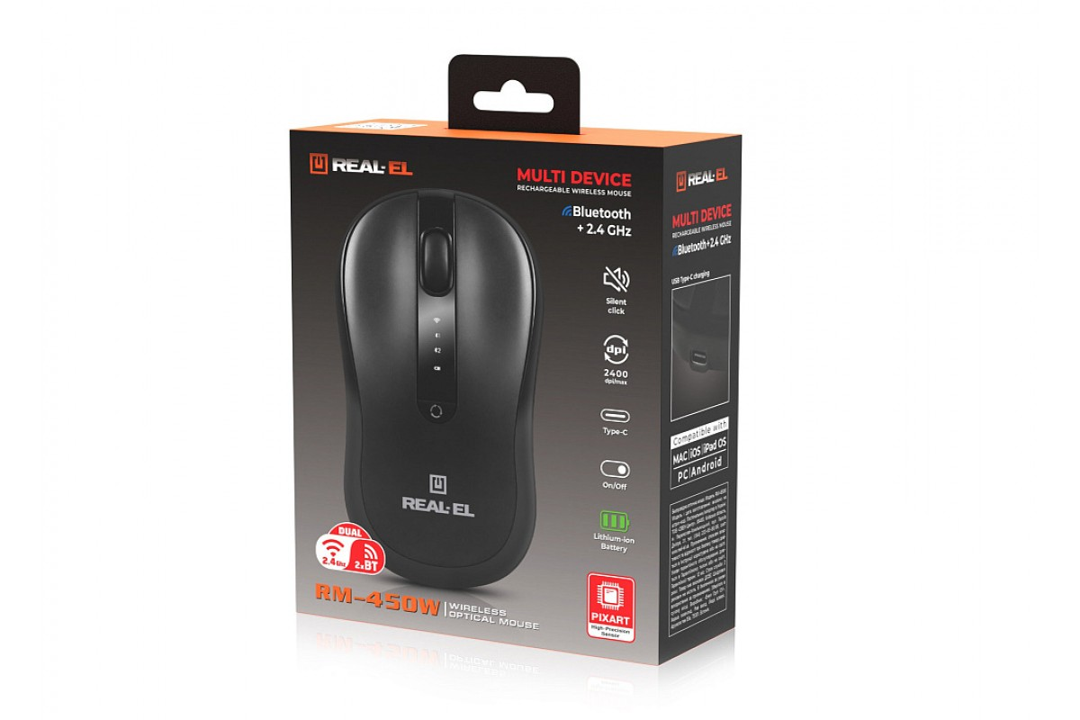 Мишь REAL-EL RM-450W Black фото8