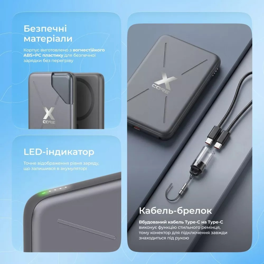 Універсальна мобільна батарея Proove X-Core 20W 5000mAh Purple (PNXC20010009) фото11