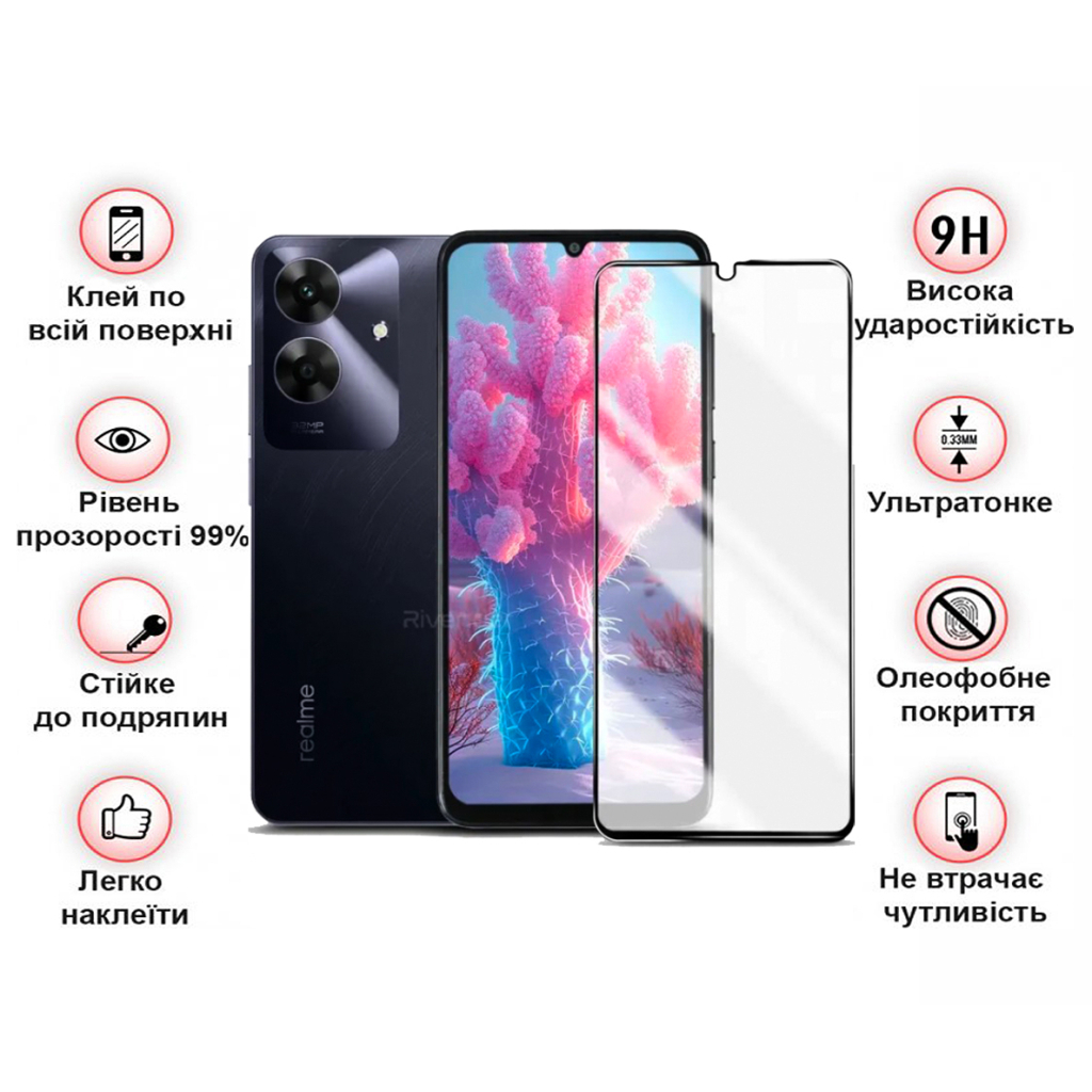 Защитное стекло BeCover для Realme Note 60 Black (713033) фото3