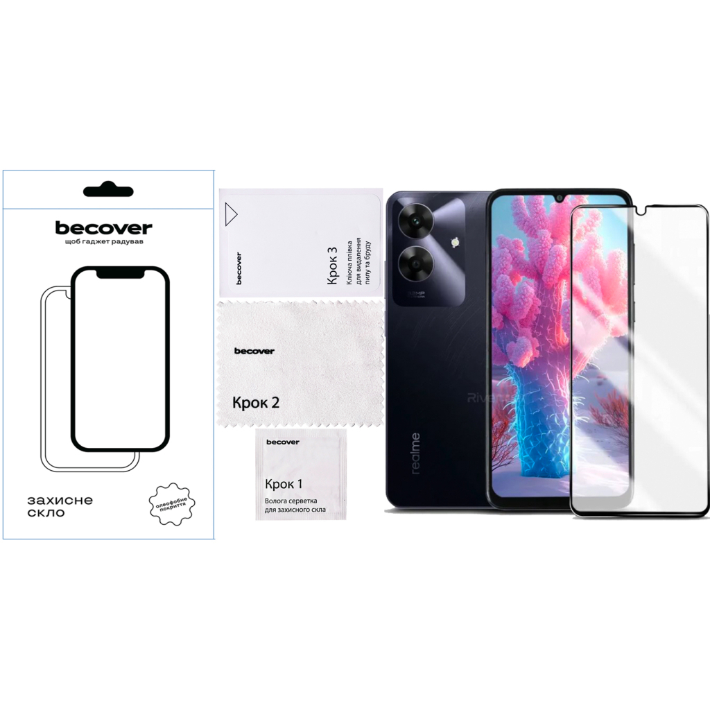 Защитное стекло BeCover для Realme Note 60 Black (713033) фото4