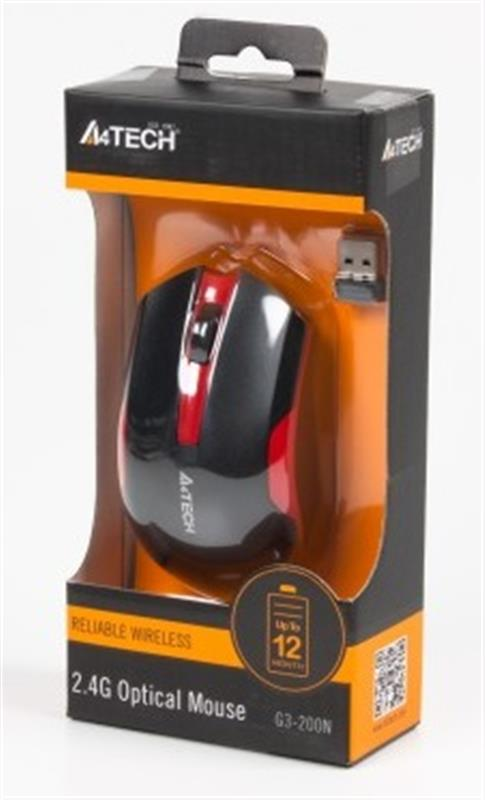 Миша бездротова A4Tech G3-200N Black/Red фото3