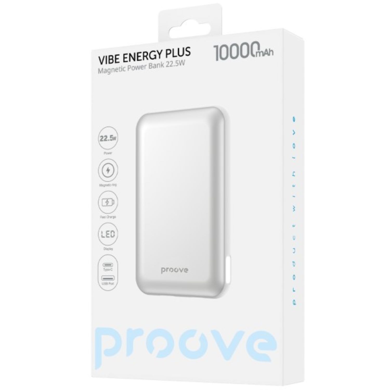 Павербанк Proove Vibe Energy Plus 22.5W 10000mAh White/Gold (PBVE15012202) фото3