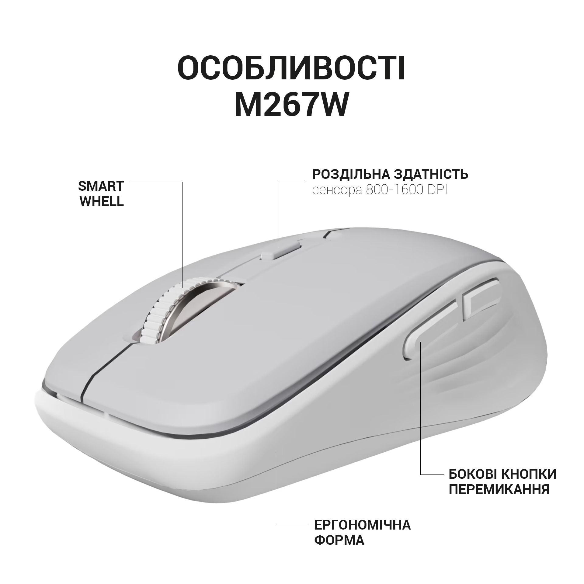 Миша бездротова OfficePro M267G Gray фото10