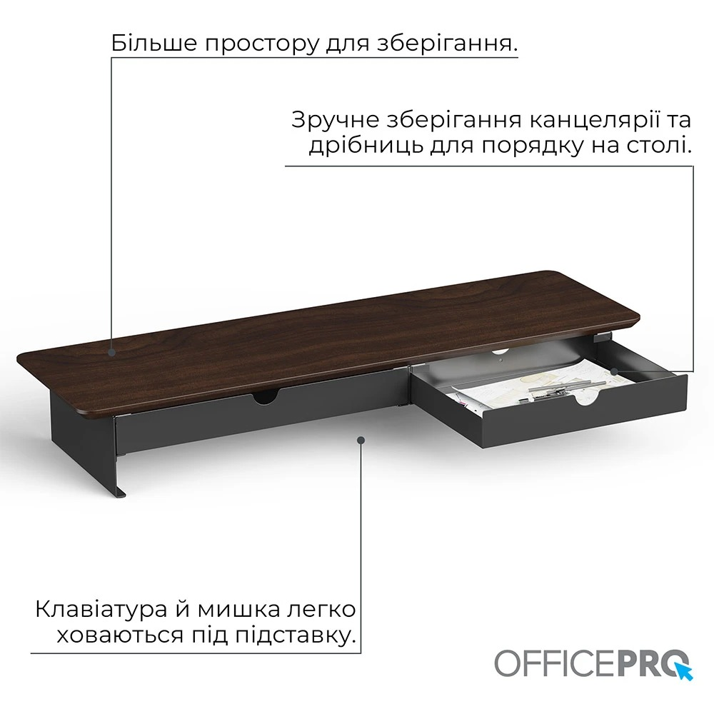 Підставка для монітора OfficePro MR145DW Dark Wood/Black фото8