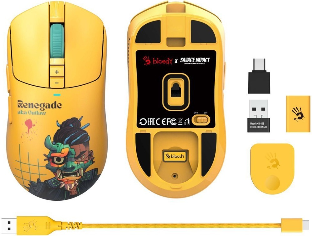 Мишь A4Tech Bloody R72 Ultra Renegade Sunset Yellow – купить в