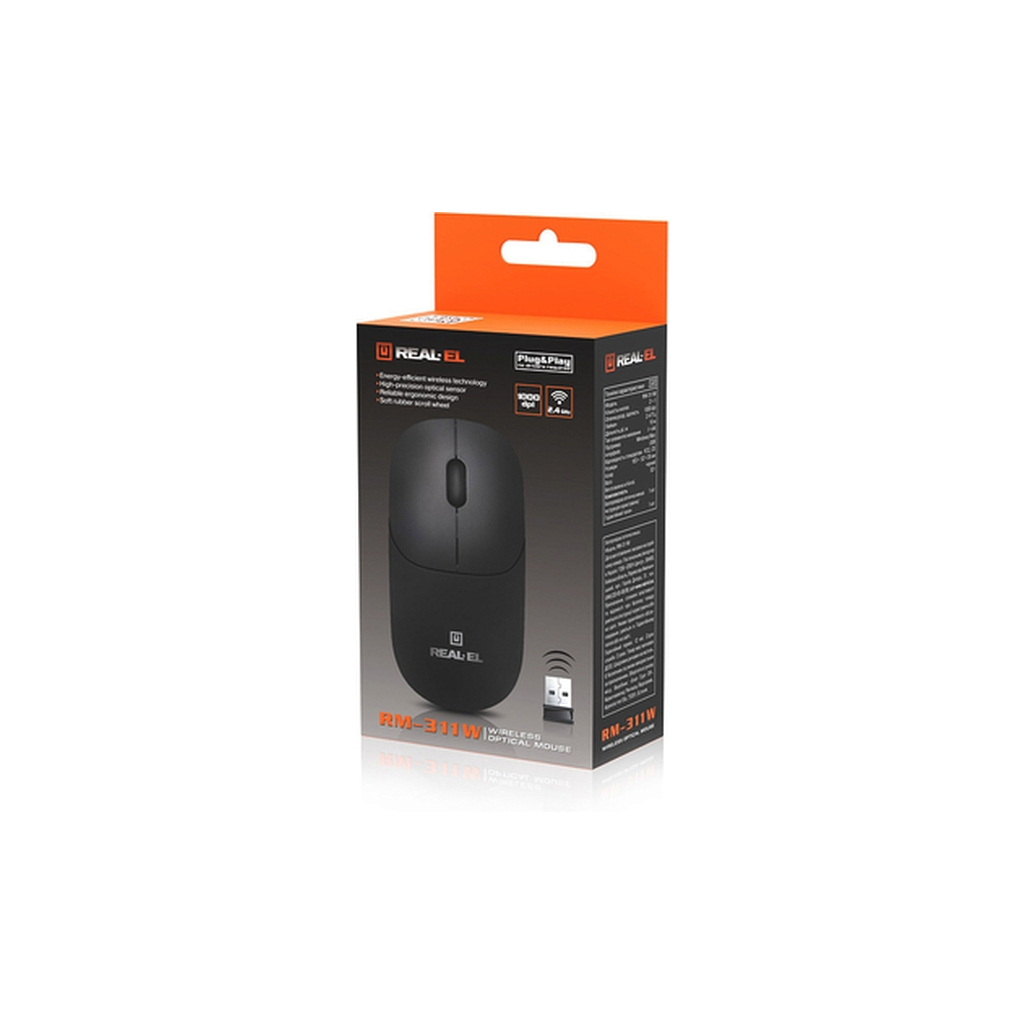 Мишь REAL-EL RM-311 W Black фото10
