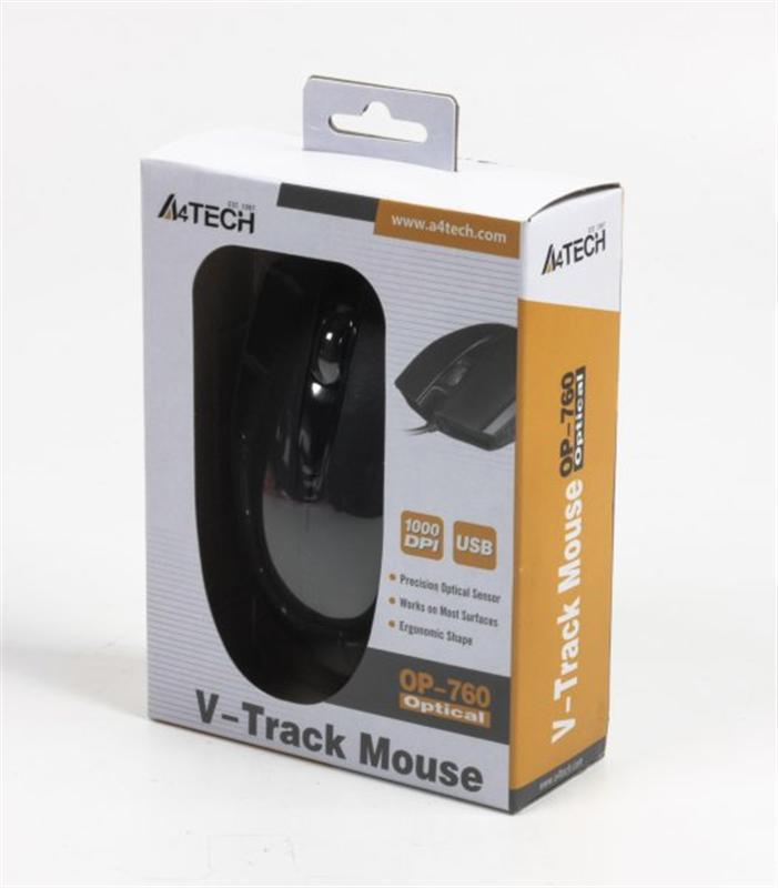 Миша A4Tech OP-760 Black USB V-Track фото5