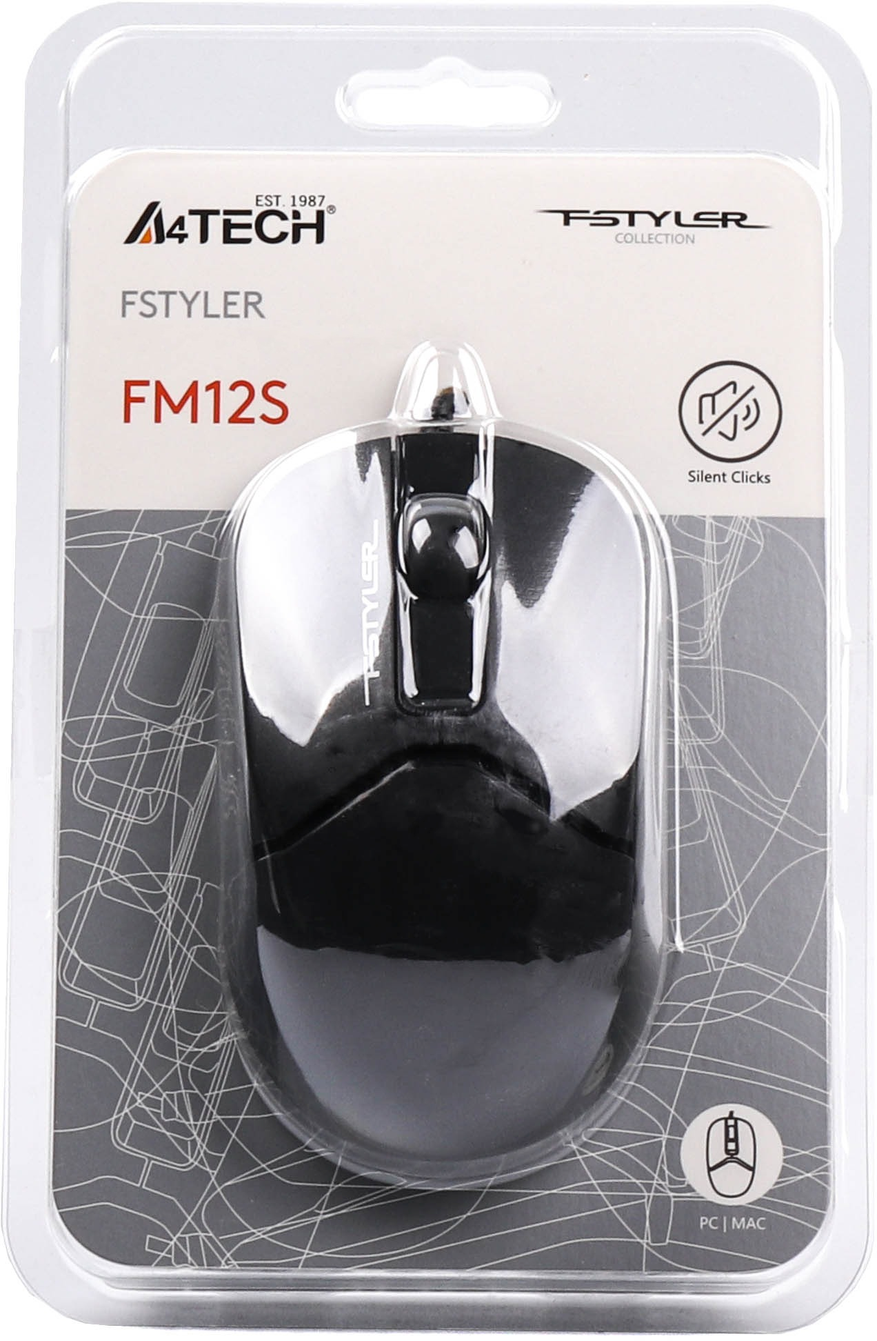 Мышь Fstyler, USB, 1200 dpi FM12S (Black) фото8