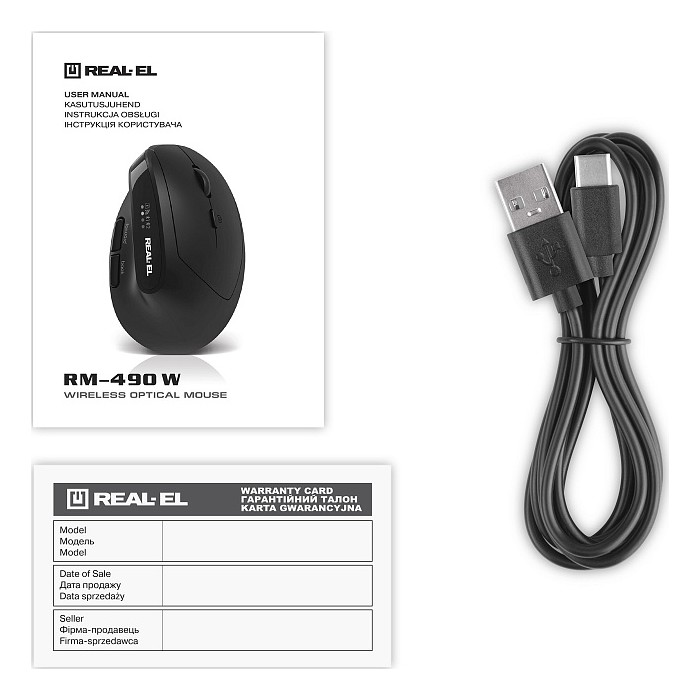 Мышь REAL-EL RM-490W Black фото9
