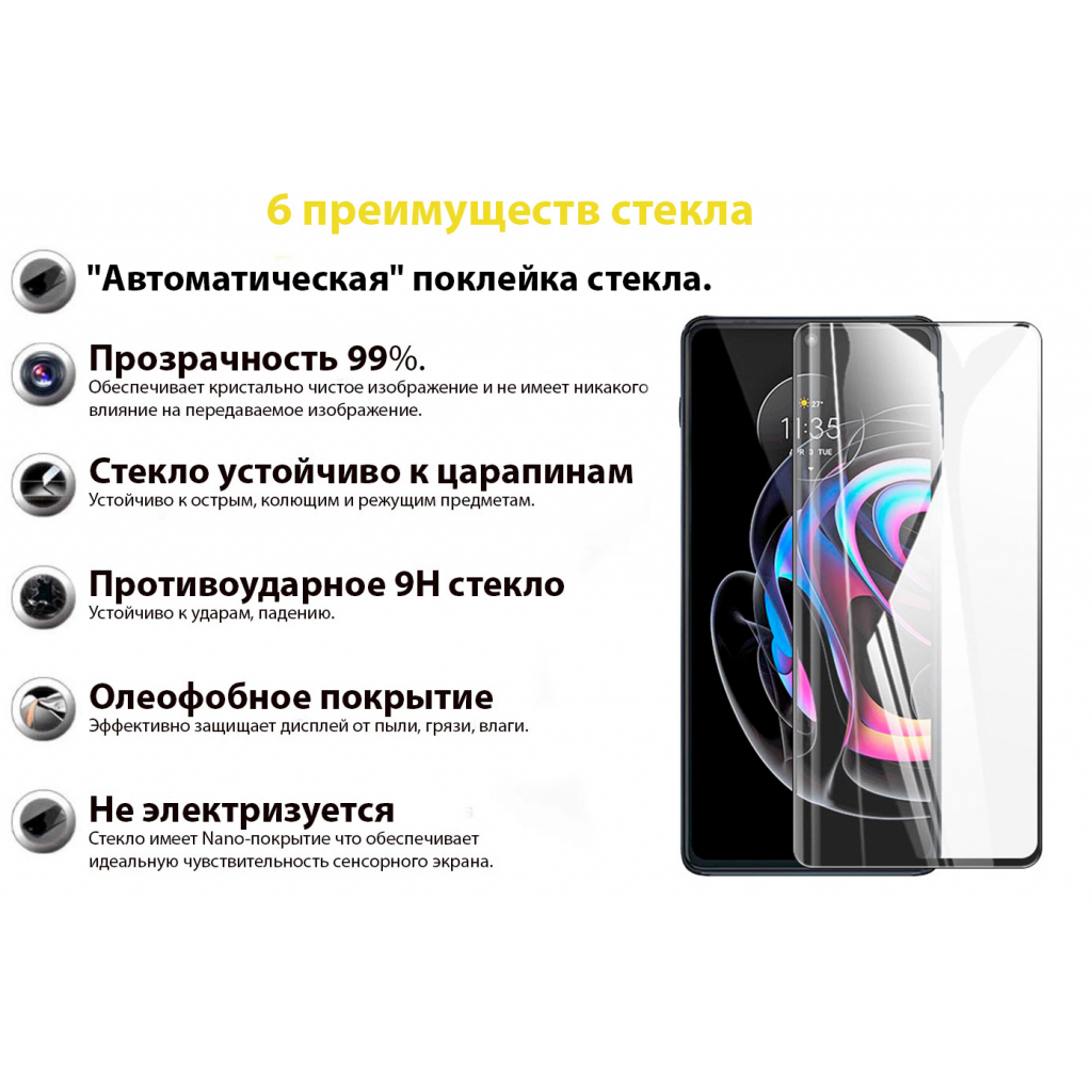 Захисне скло BeCover для Motorola Moto Edge 20 Lite Black (706898) фото