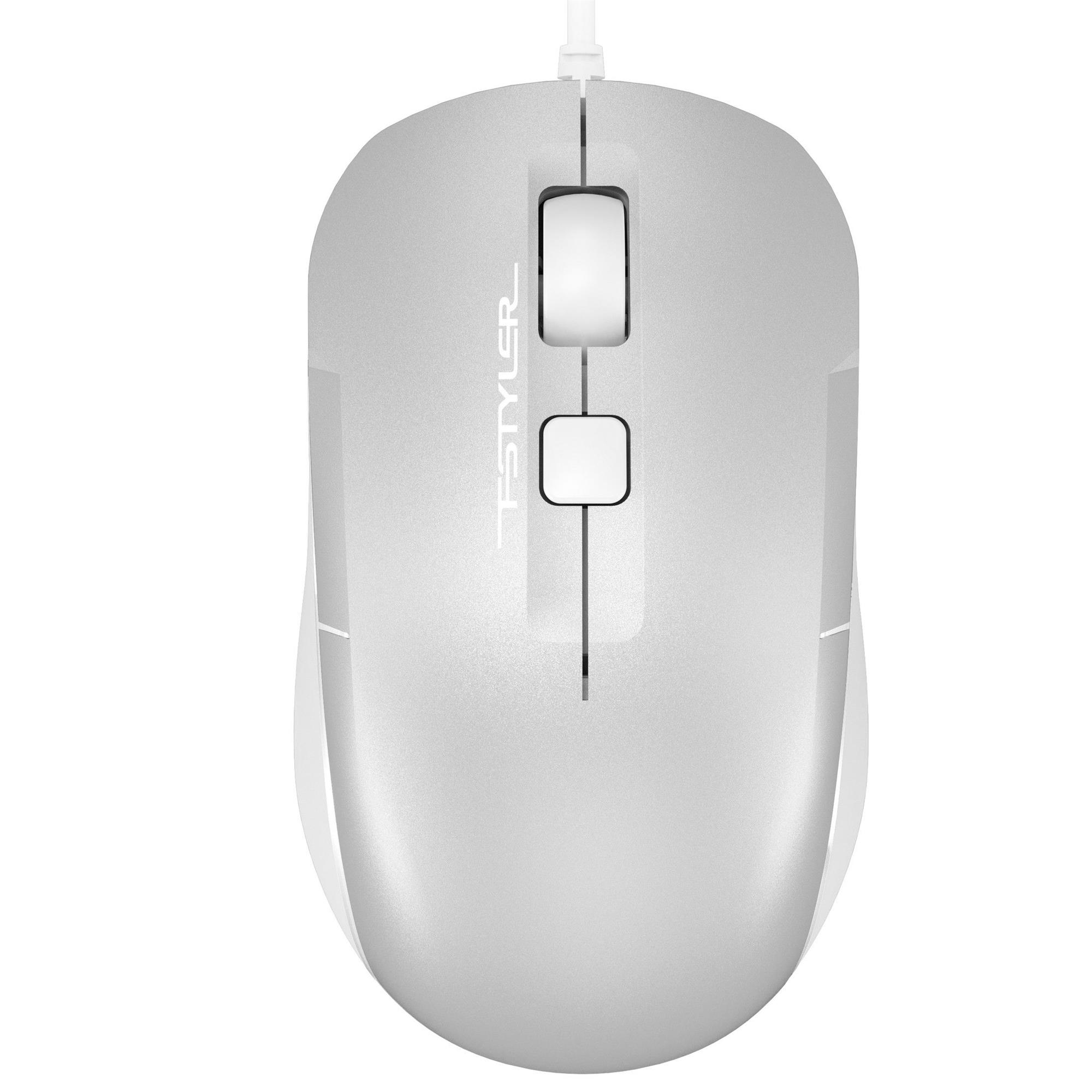 Миша Fstyler, біле підсвічування, USB, 1600 dpi, FM26S (Icy White) фото11
