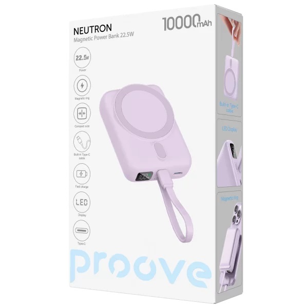 Універсальна мобільна батарея Proove Neutron 22.5W 10000mAh Purple (PBNE22022209) фото