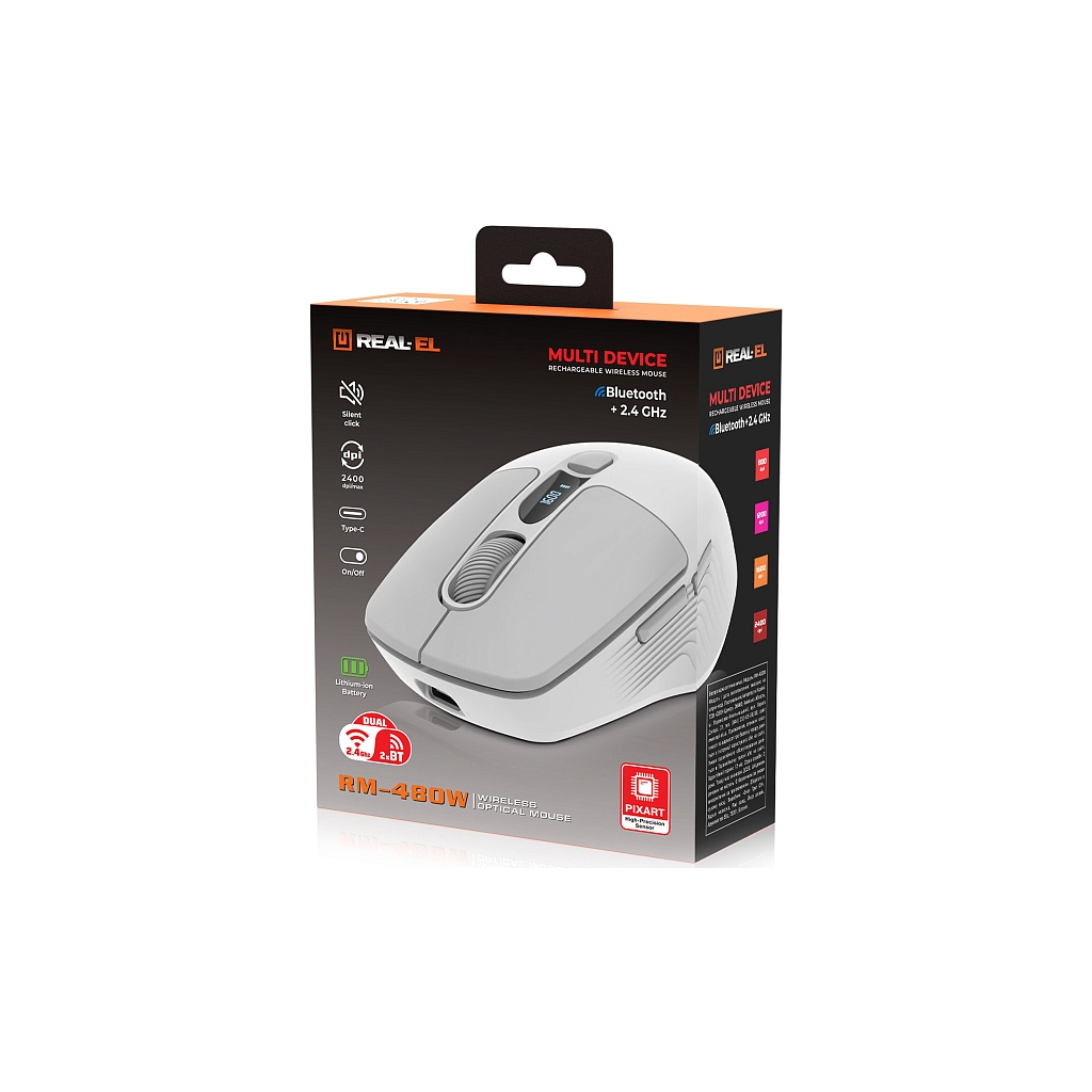 Мышь REAL-EL RM-480W White фото8