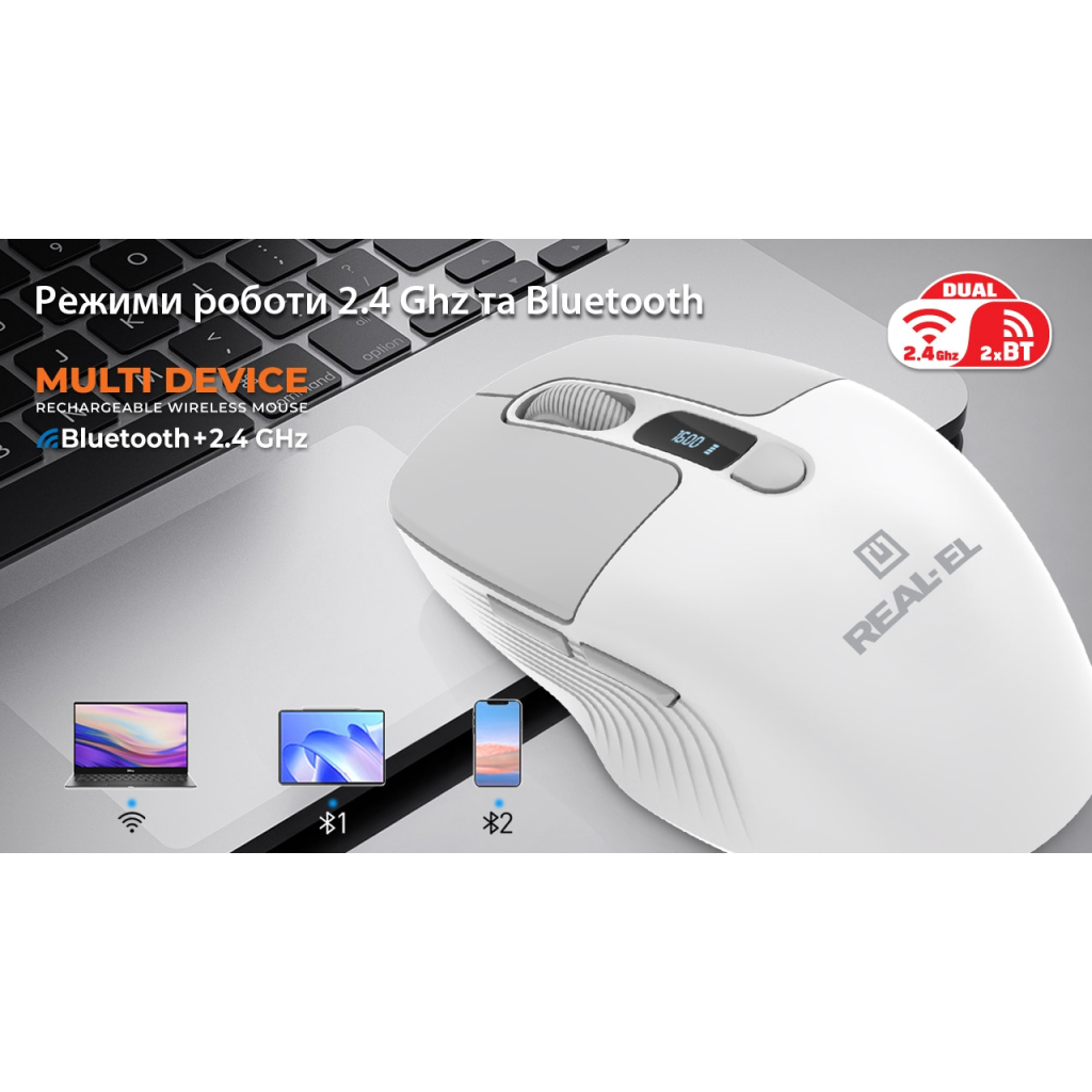 Мышь REAL-EL RM-480W White фото11