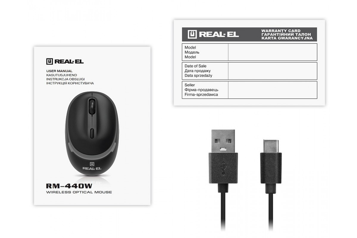 Мышь REAL-EL RM-440W Black фото9