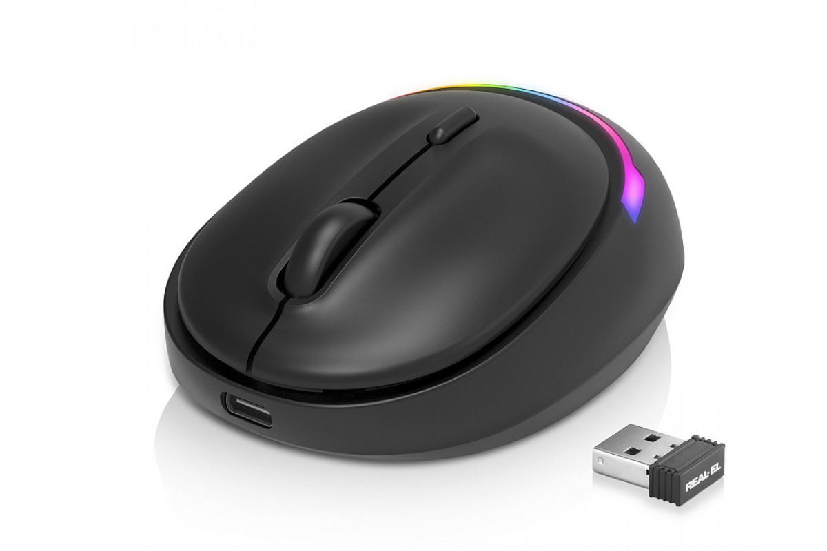 Мышь REAL-EL RM-440W Black фото2