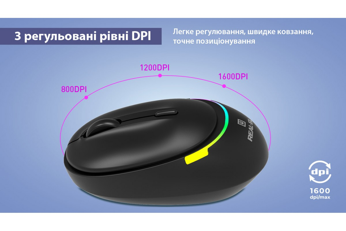 Мышь REAL-EL RM-440W Black фото14