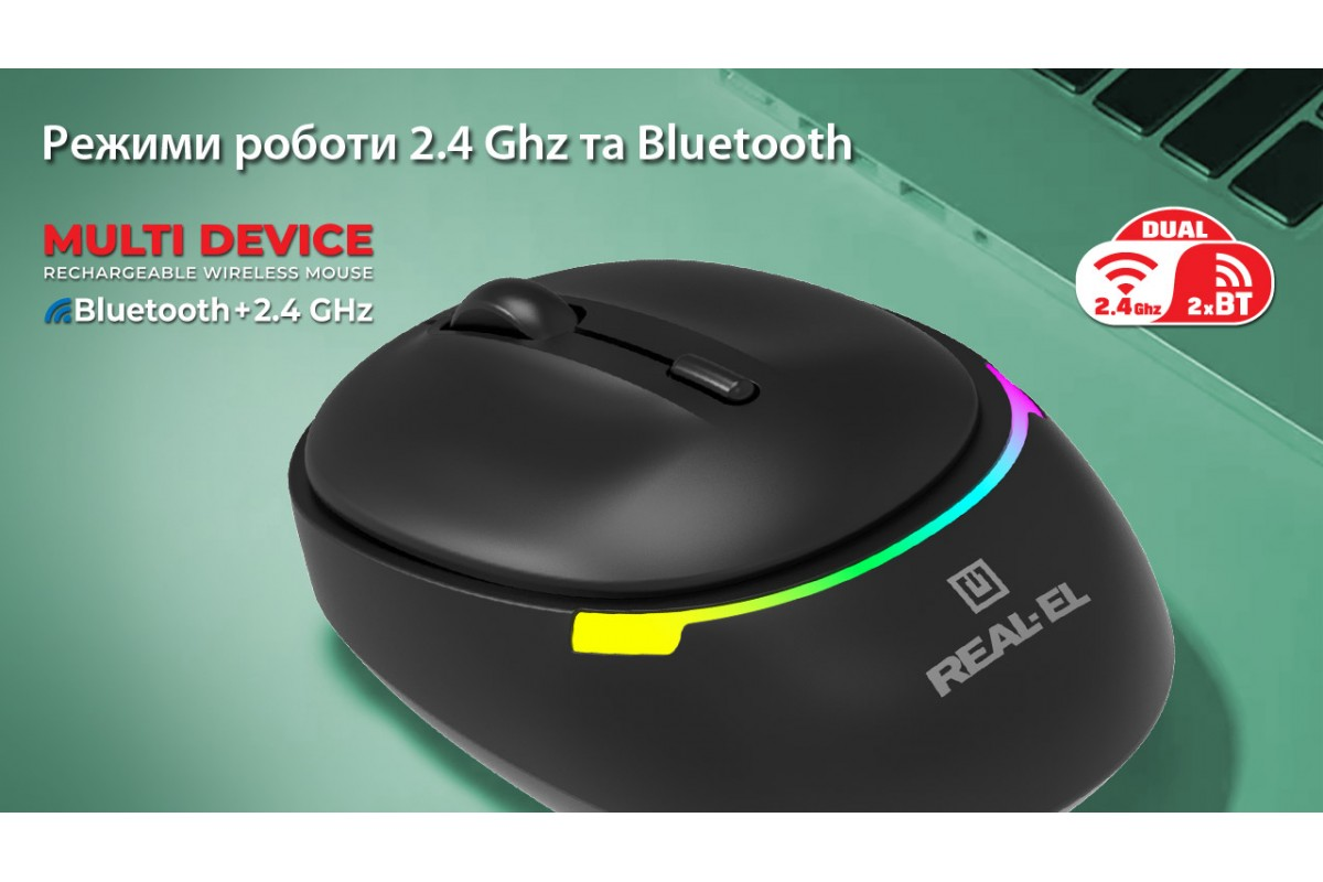 Мышь REAL-EL RM-440W Black фото15