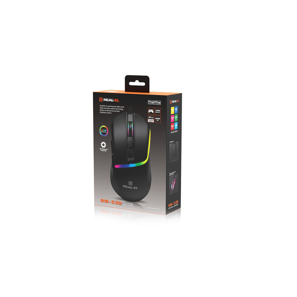 Мышь REAL-EL RM-530 Black фото10