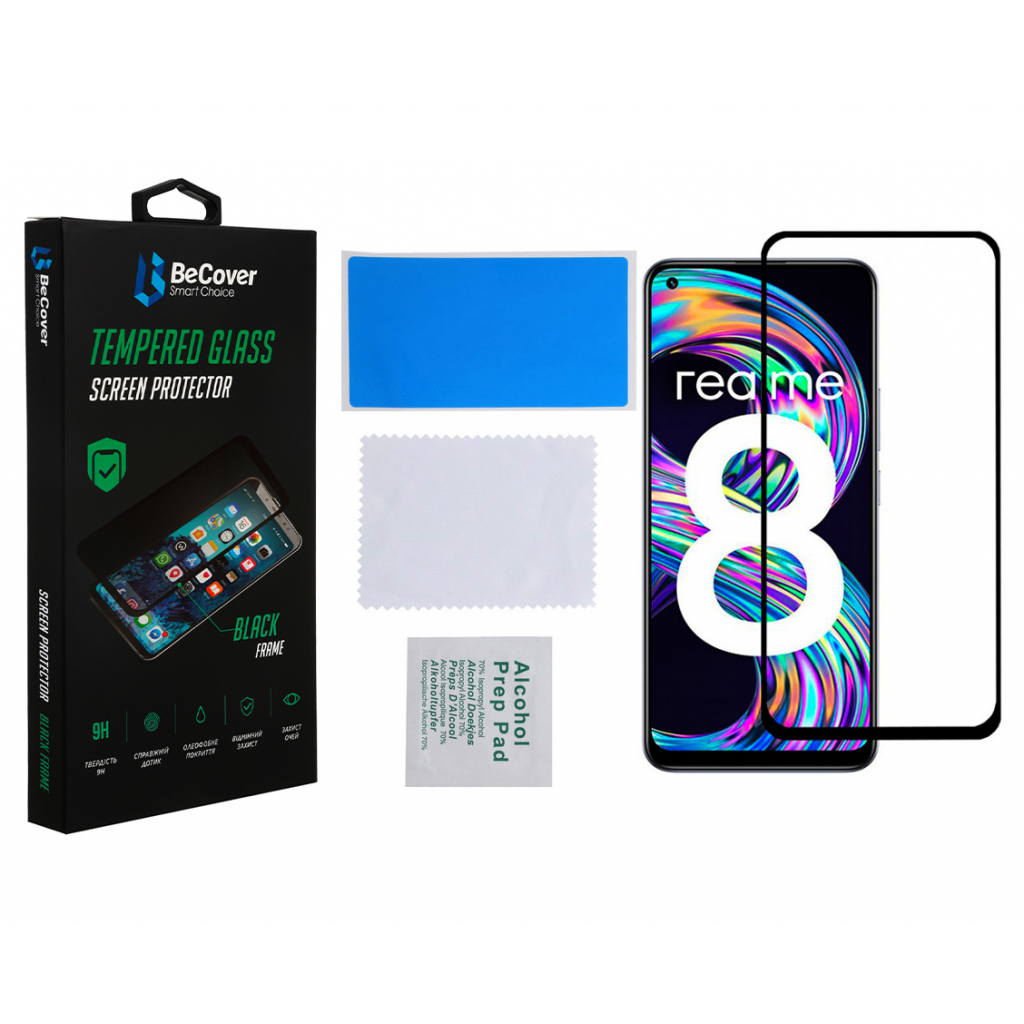 Захисне скло BeCover для Realme 8/8 Pro Black (706684) фото