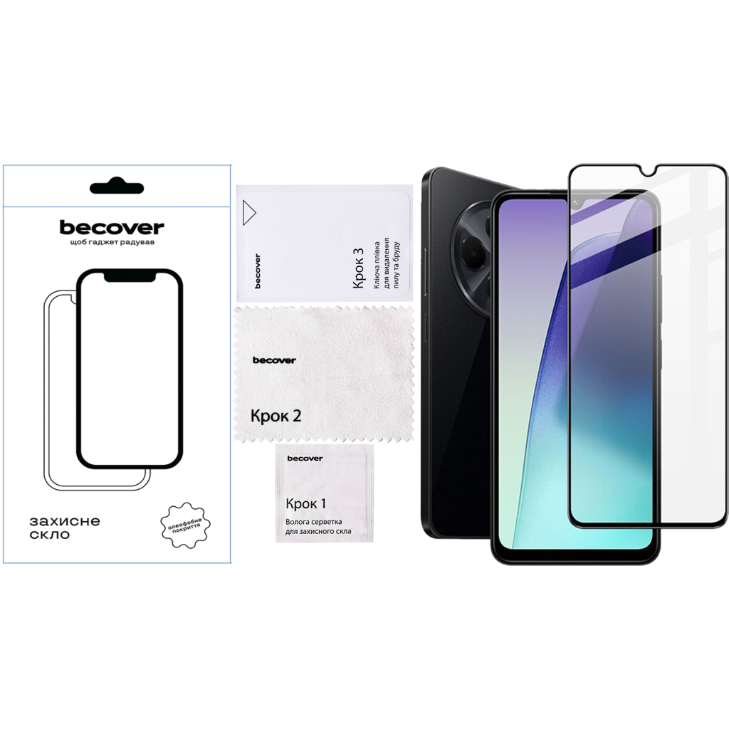 Захисне скло BeCover для Xiaomi Redmi 14C 4G / Poco C75 Black (712320) фото3