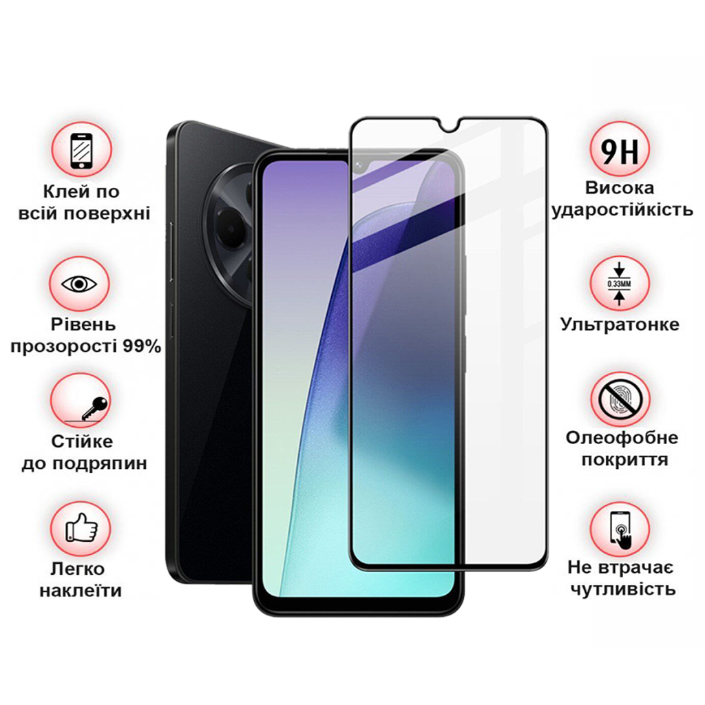 Захисне скло BeCover для Xiaomi Redmi 14C 4G / Poco C75 Black (712320) фото4