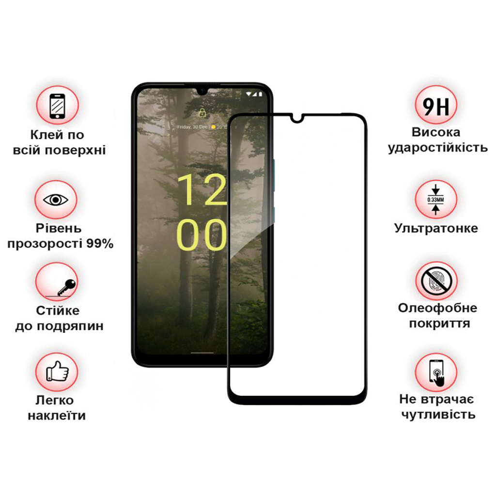 Захисне скло BeCover для Nokia C31 Black (708546) фото4