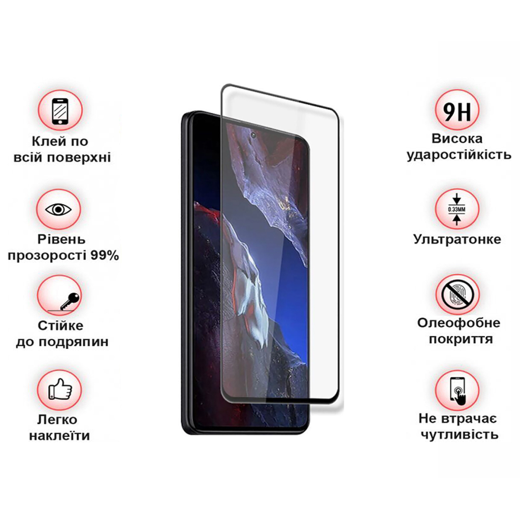 Захисне скло BeCover для Xiaomi Poco F5 Pro Black (709744) фото4