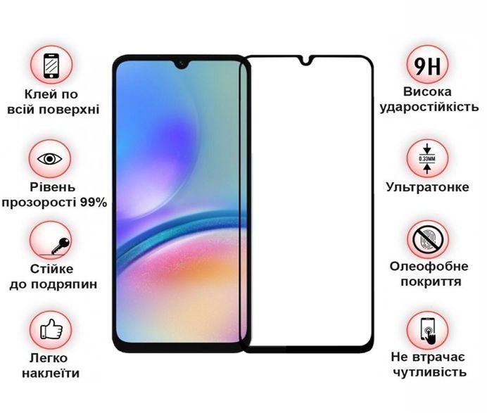 Захисне скло BeCover для Samsung Galaxy A05 SM-A055/A05s SM-A057 Black (710157) фото3
