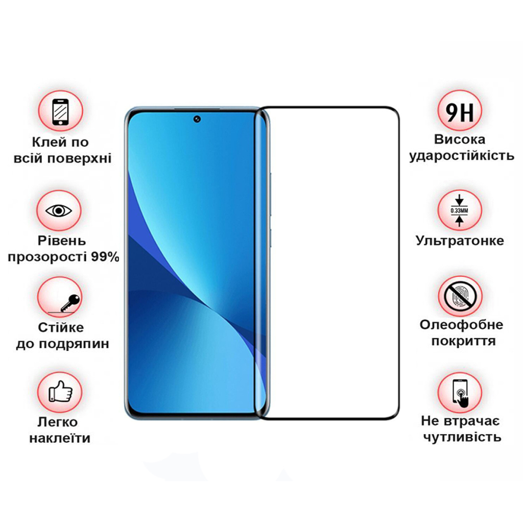 Защитное стекло BeCover для Xiaomi Redmi 12 Black (709610) фото4