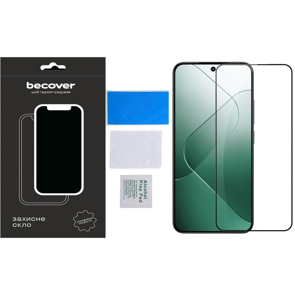 Защитное стекло BeCover для Xiaomi 14 Black (710789) фото