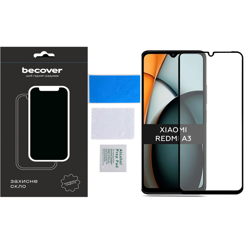 Захисне скло BeCover для Xiaomi Redmi A3 4G Black (711227) фото