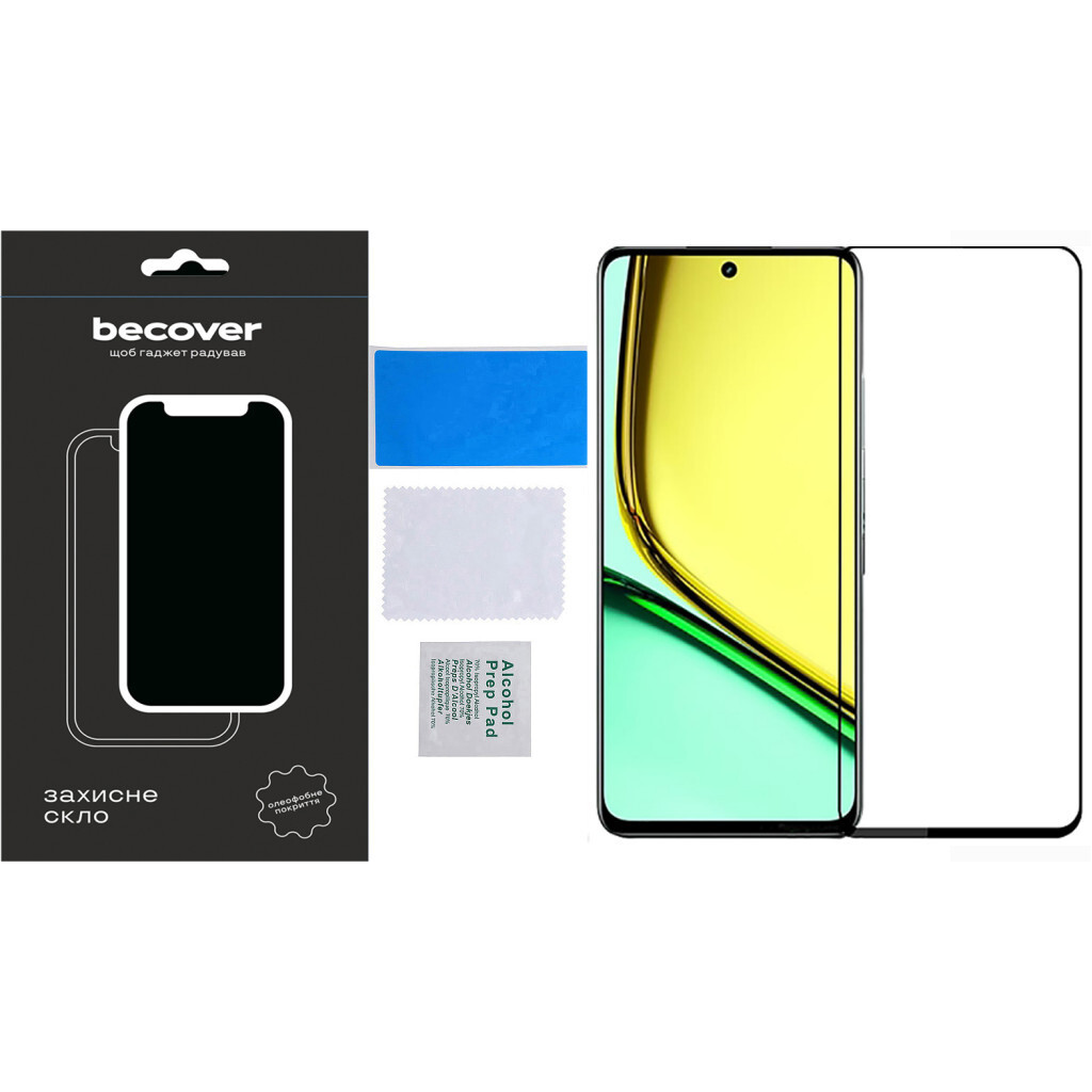Захисне скло BeCover для Realme C67 Black (710633) фото