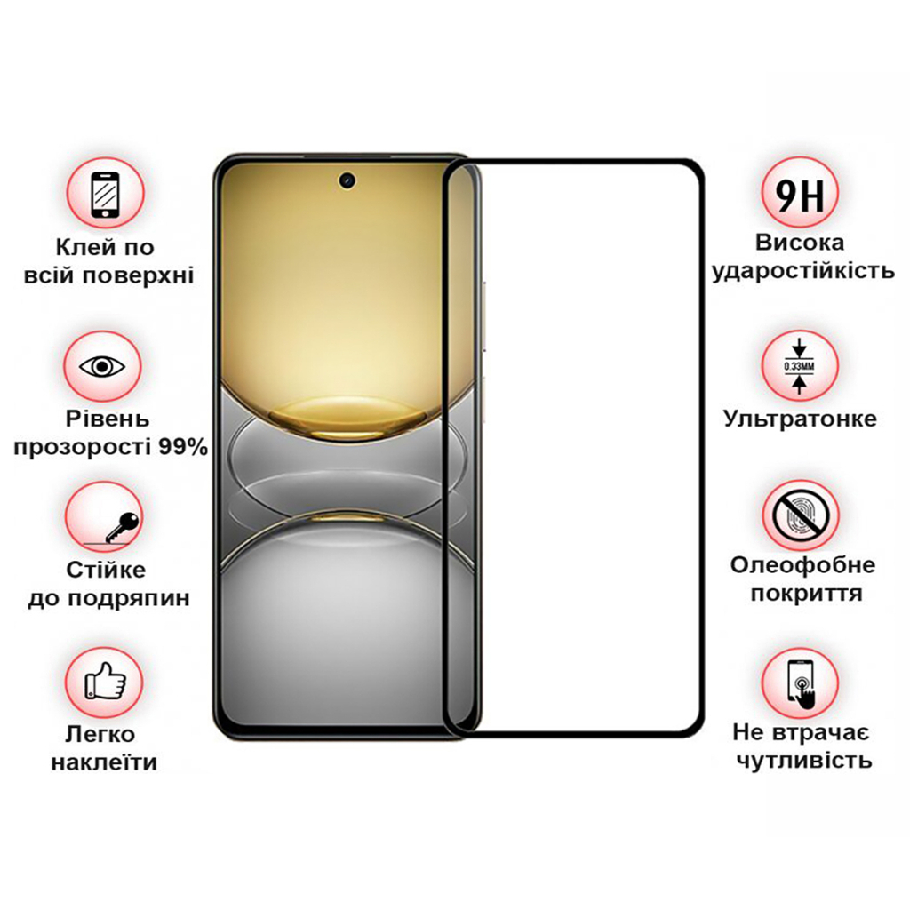 Захисне скло BeCover для Realme C75 Black (713034) фото3