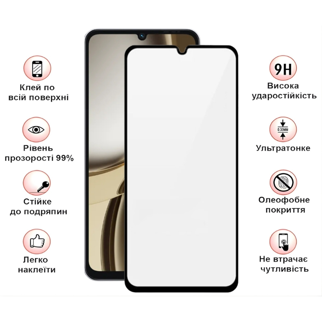 Захисне скло BeCover для Tecno Spark Go 3 (KN3) Black (715166) фото4