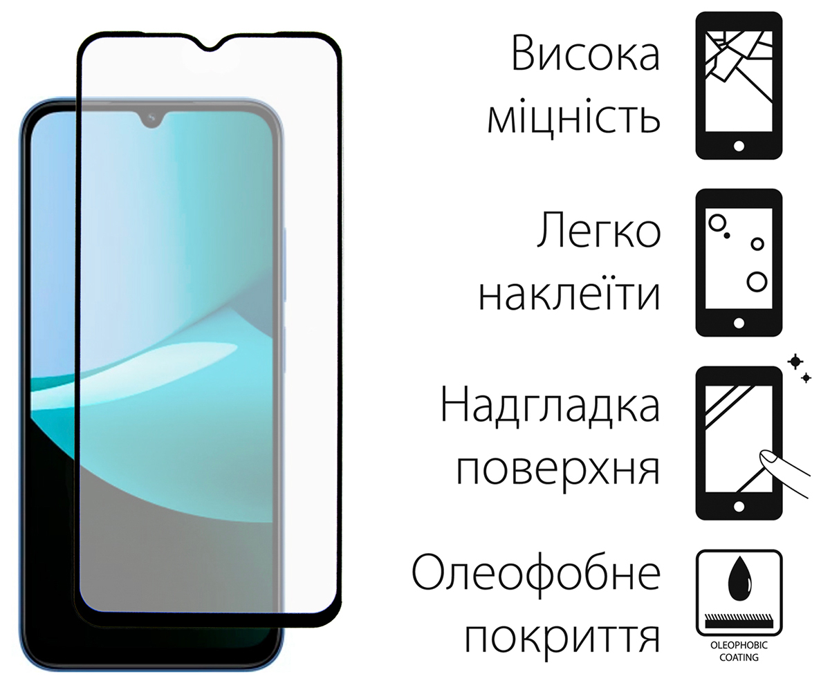 Захисне скло Dengos для Xiaomi Redmi 15C Black Full Glue (DG-TG2P-88) 2 шт. фото2