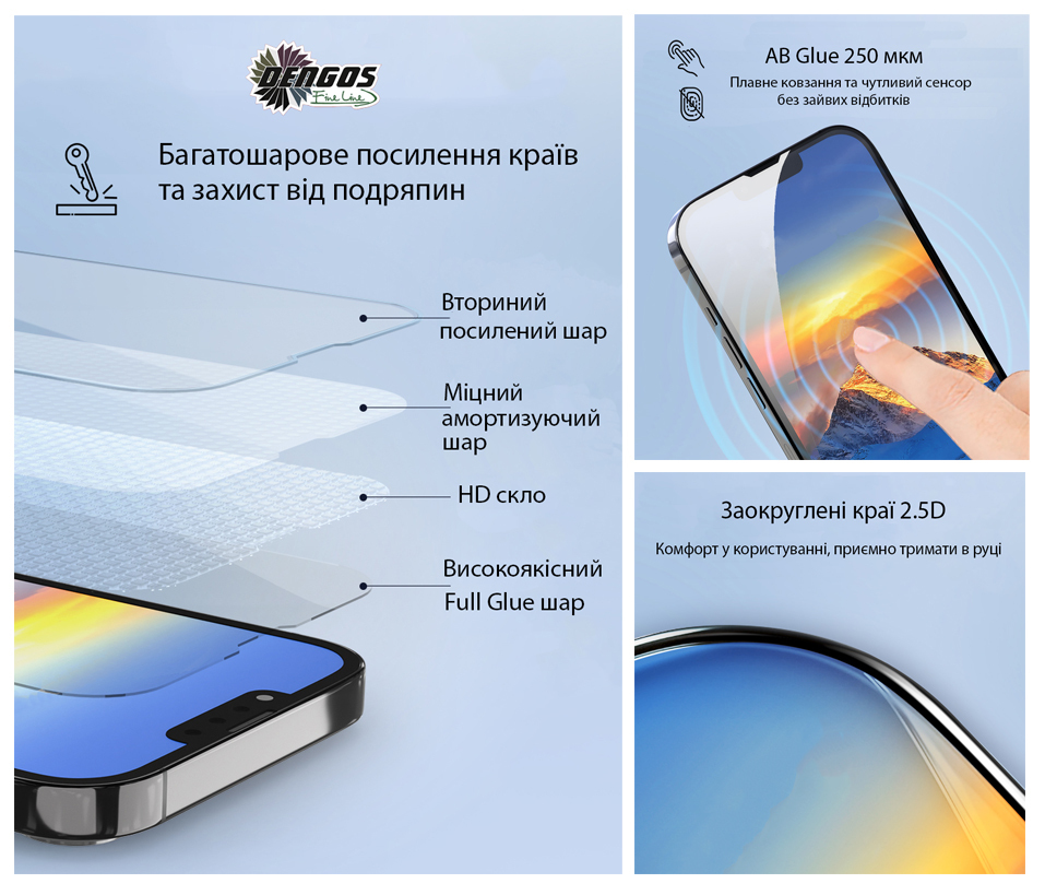 Захисне скло Dengos для Xiaomi Redmi 15C Black Full Glue (DG-TG2P-88) 2 шт. фото4