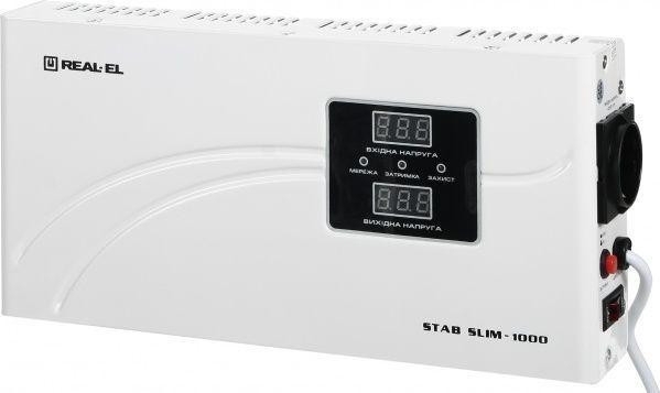 Стабилизатор напряжения REAL-EL Stab Slim-1000 White (EL122400007) фото