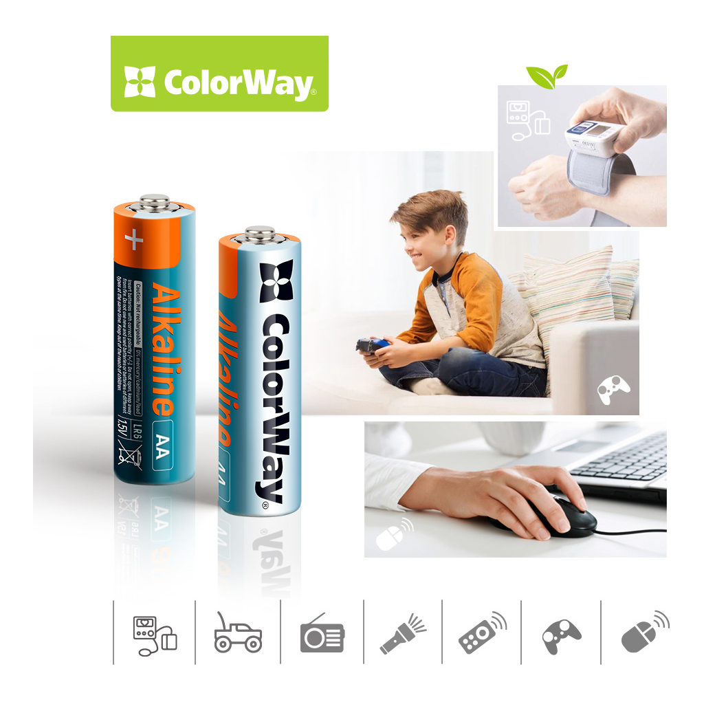 Батарейка ColorWay Alkaline Power AA/LR06 BL 2шт фото3