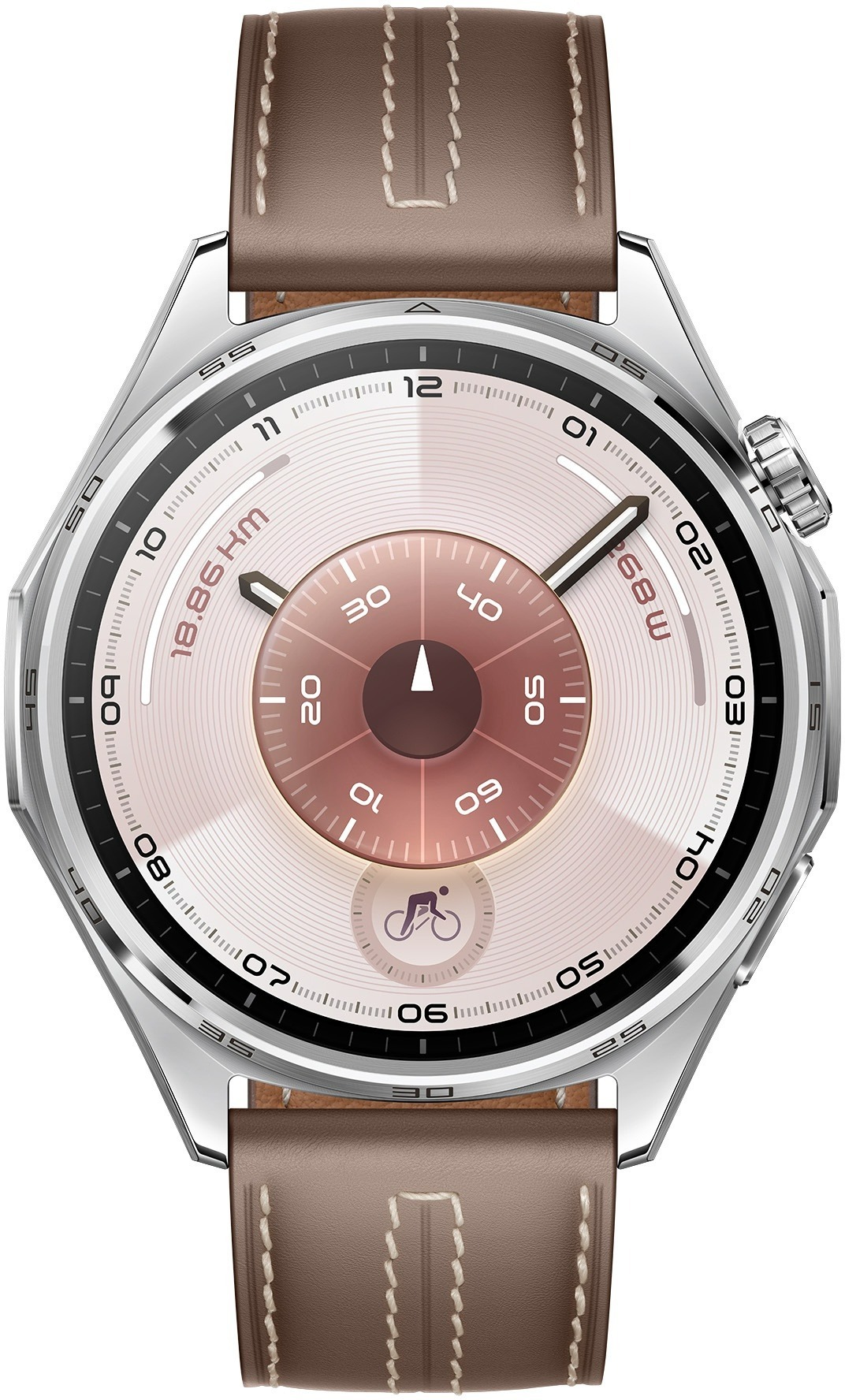 Смарт-годинник Huawei Watch GT 6 46mm Steel with Brown Composite Leather Strap (55020FTW) фото2
