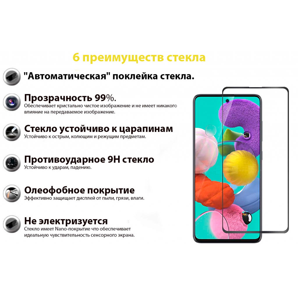 Защитное стекло BeCover Samsung Galaxy M52 SM-M526 Black (706905) фото