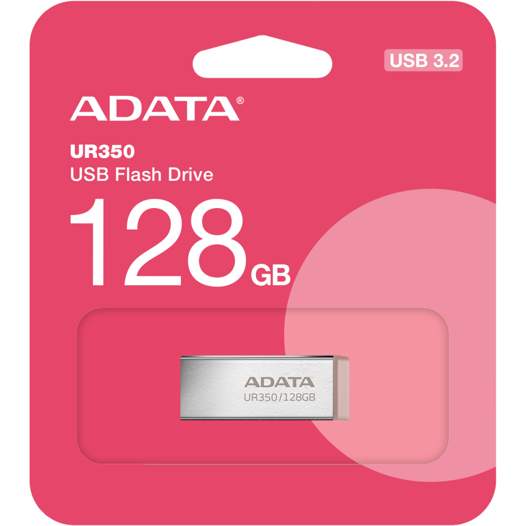 USB флеш накопичувач ADATA 128GB UR350 Silver/Beige USB 3.2 (UR350-128G-RSR/BG) фото5