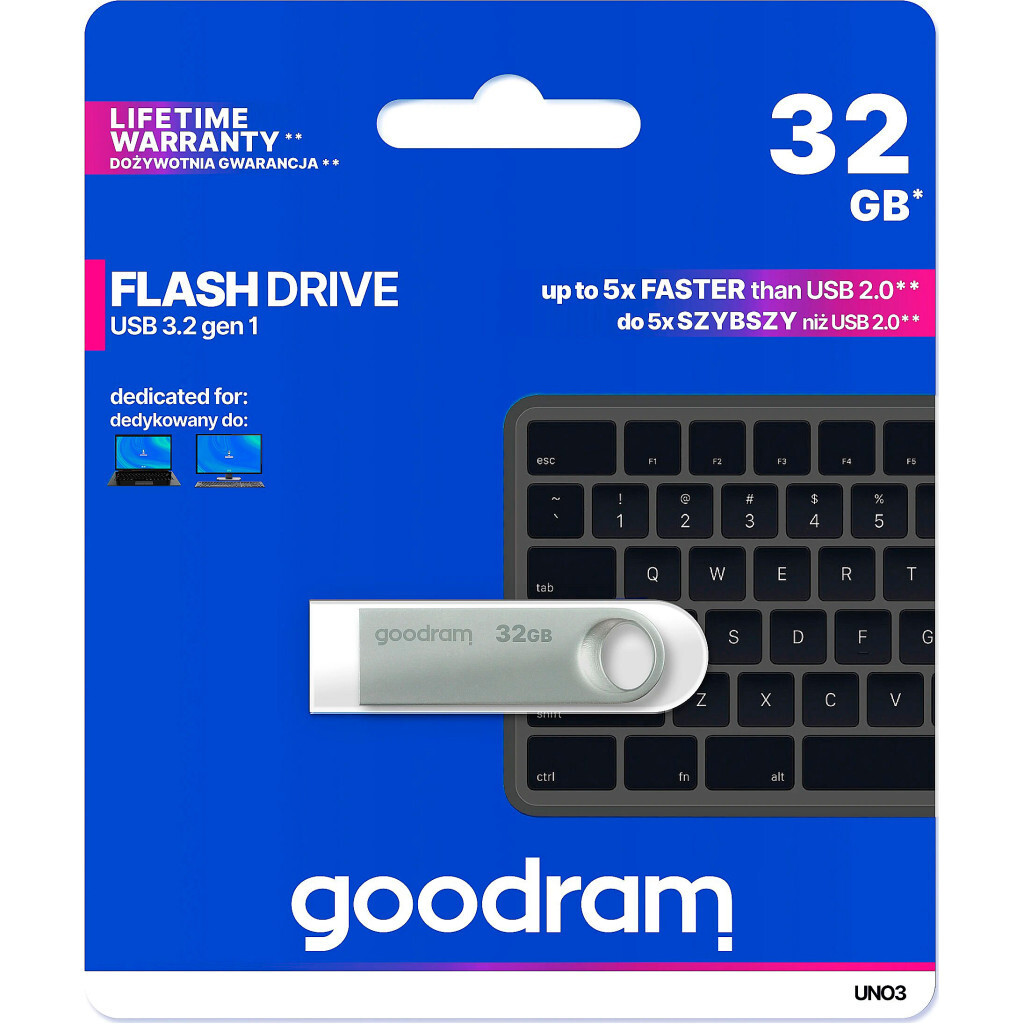 USB флеш накопичувач Goodram 32GB UNO3 Steel USB 3.2 (UNO3-0320S0R11) фото4