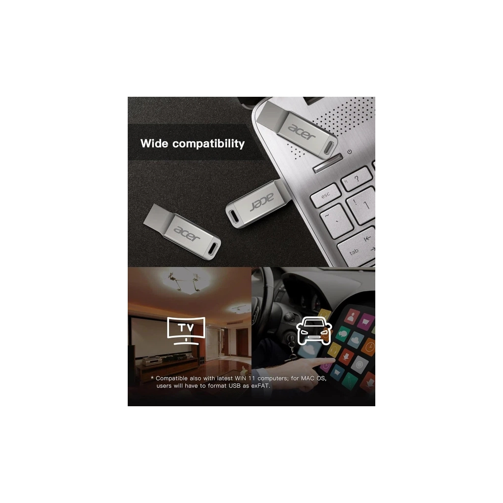 USB флеш накопичувач Acer 256GB UM310 Silver USB 3.2 (BL.9BWWA.583) фото4