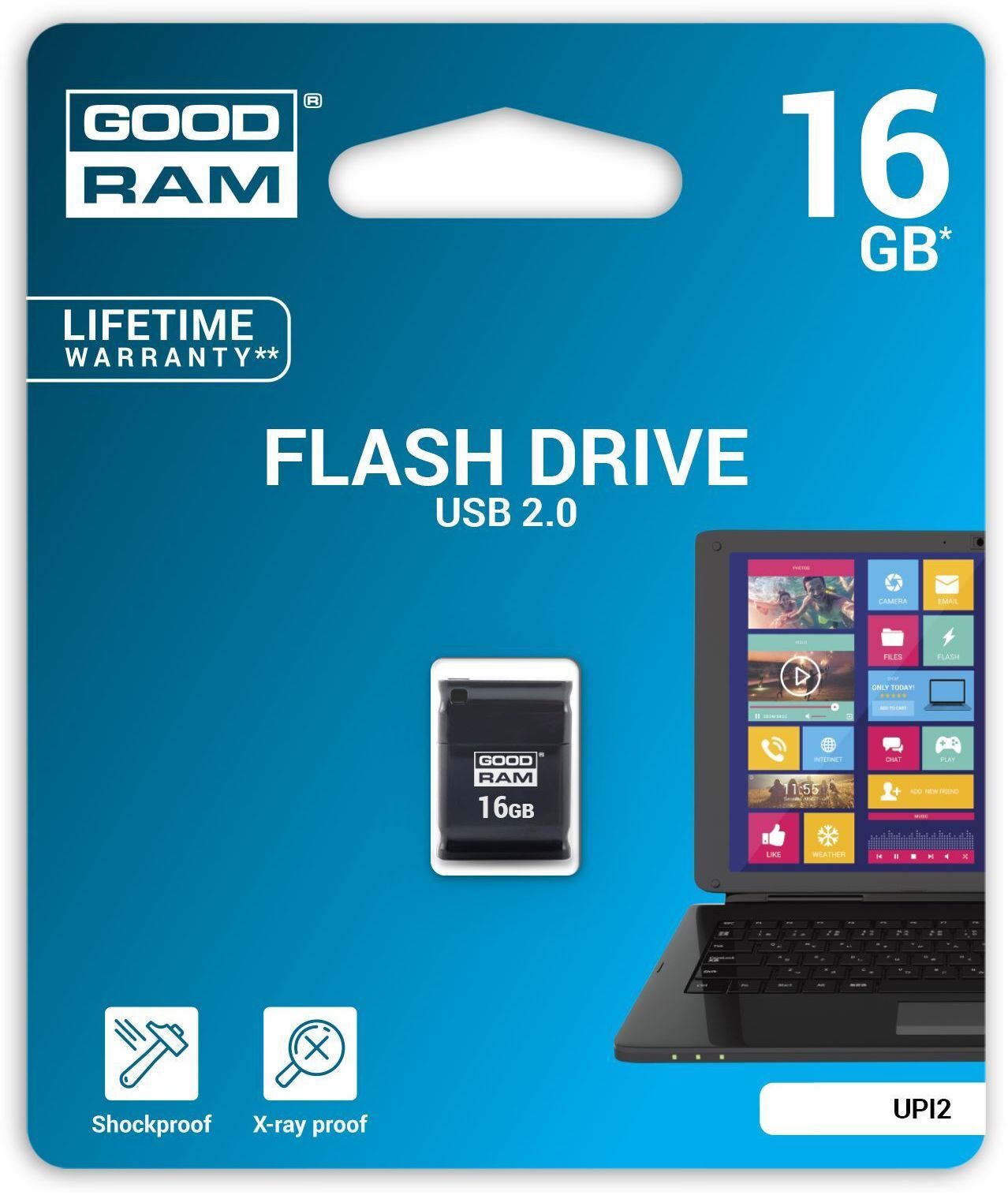 USB флеш накопичувач Goodram 16GB UPI2 Piccolo Black USB 2.0 (UPI2-0160K0R11) фото2