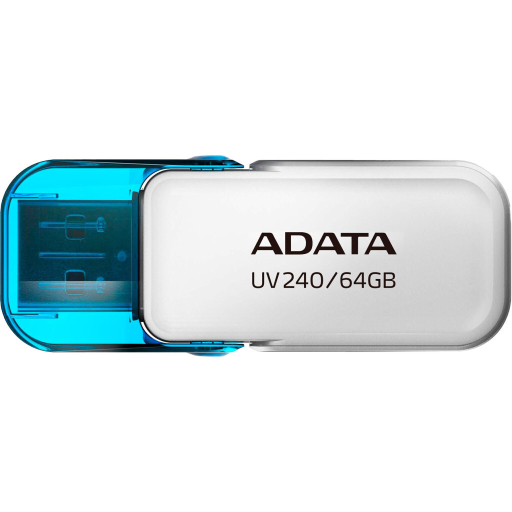 USB флеш накопичувач ADATA 64GB AUV 240 White USB 2.0 (AUV240-64G-RWH) фото2