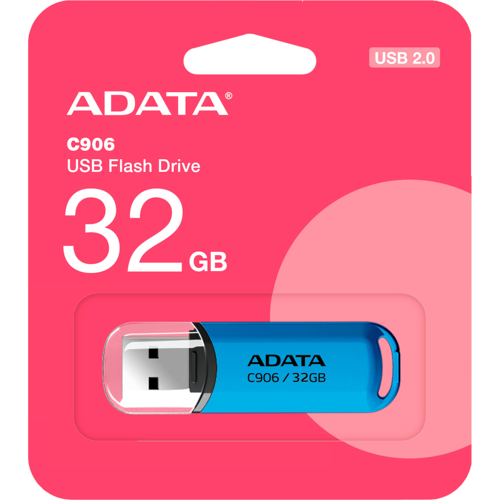USB флеш накопичувач ADATA 32GB C906 Blue USB 2.0 (AC906-32G-RWB) фото