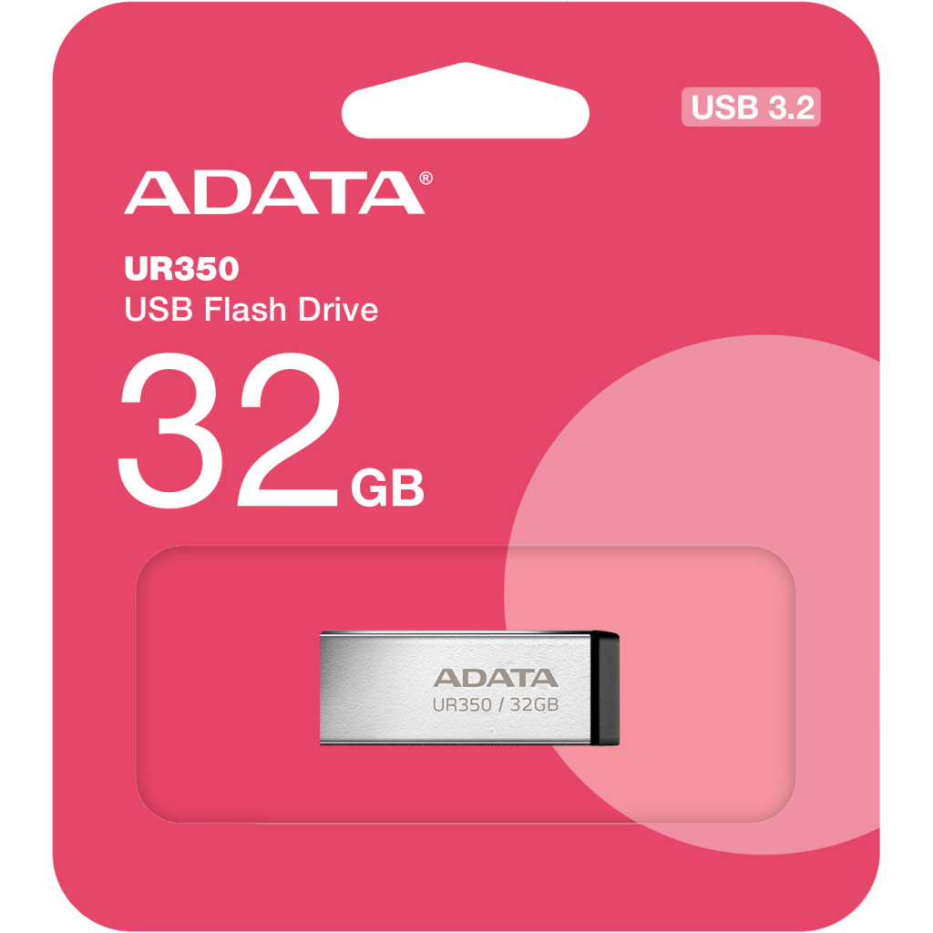 USB флеш накопичувач ADATA 32GB UR350 Silver-Black USB 3.2 (UR350-32G-RSR/BK) фото5